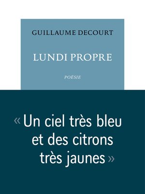 cover image of Lundi propre